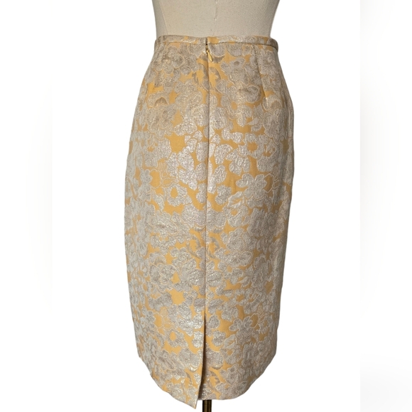 Kasper Yellow & Gold Metallic Skirt Suit - Picture 3 of 14